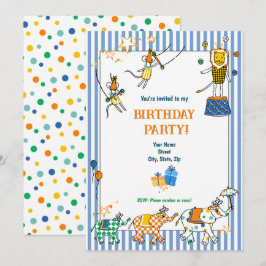 Invitaciones de cumpleaños a Circus Animals
