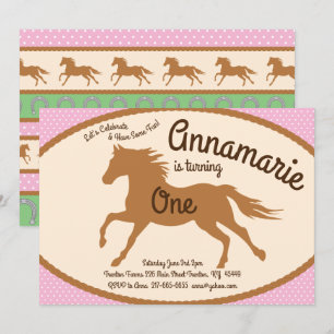 Invitaciones de cumpleaños a Cowgirl Horse Pony