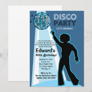 Invitaciones de cumpleaños a Fiesta Disco
