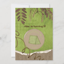 Invitaciones de cumpleaños a Fiestas de campamento