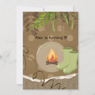 Invitaciones de cumpleaños a Fiestas de campamento