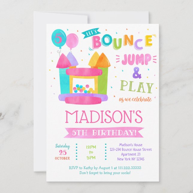 Invitaciones de cumpleaños a la casa de Bonza para (Anverso)