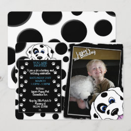 Invitaciones de cumpleaños a la foto dálmata