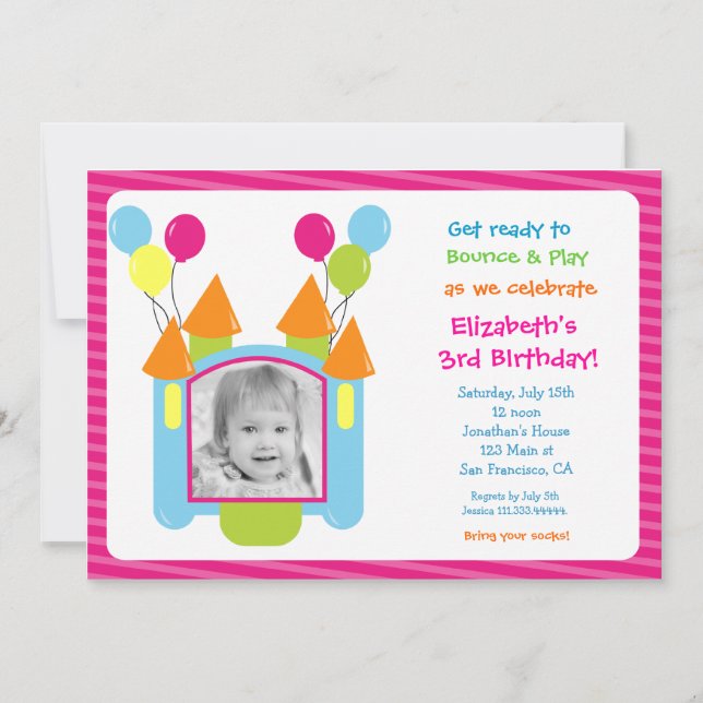 Invitaciones de cumpleaños a la foto de la casa de (Anverso)