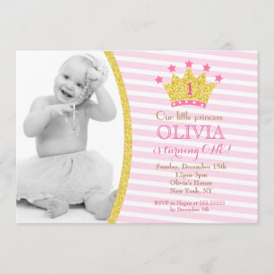 Invitaciones de cumpleaños a la foto de princesa d