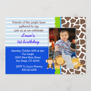 Invitaciones de cumpleaños a la foto del mono de l