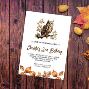 Invitaciones de cumpleaños a la lechuza de verano