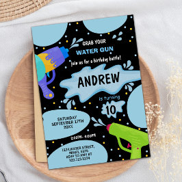 Invitaciones de cumpleaños a la pistola de agua ve