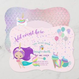 Invitaciones de cumpleaños a la princesa de sirvie