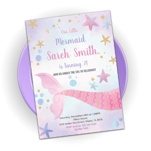 Invitaciones de cumpleaños a la Sirena de Estrella