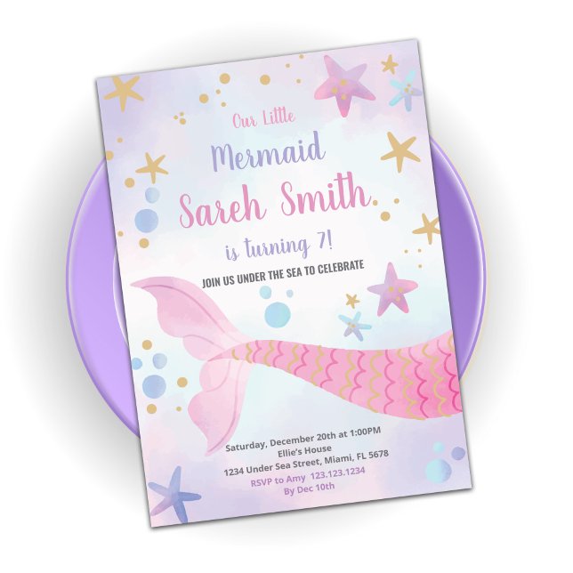 Invitaciones de cumpleaños a la Sirena de Estrella (Subido por el creador)