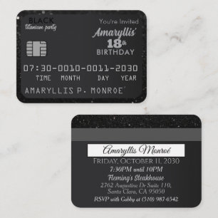 Invitaciones de cumpleaños a la tarjeta de crédito
