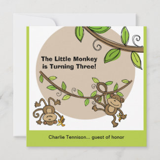 Invitaciones de cumpleaños a los animales de Monke