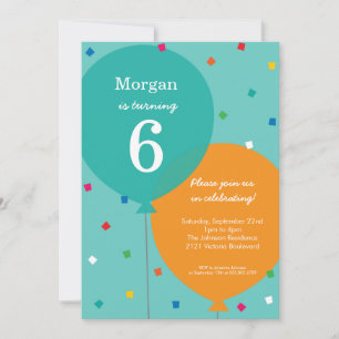 Invitaciones de cumpleaños a los globos de cumplea