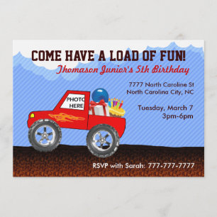Invitaciones de cumpleaños a Monster Truck
