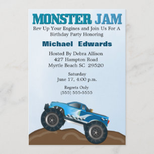 Invitaciones de cumpleaños a Monster Truck