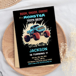 Invitaciones de cumpleaños a Monster Truck Black