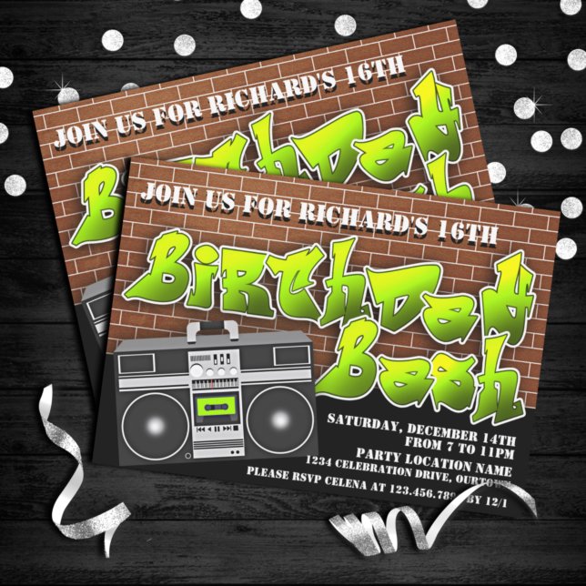 Invitaciones de cumpleaños a Old School Hip Hop (Subido por el creador)