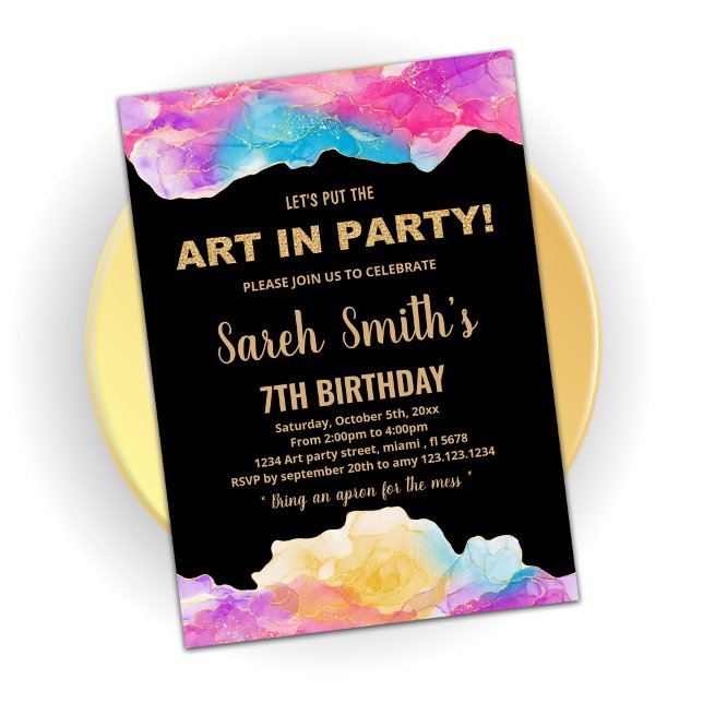 Invitaciones de cumpleaños a Paint de Golden Purpl (Subido por el creador)
