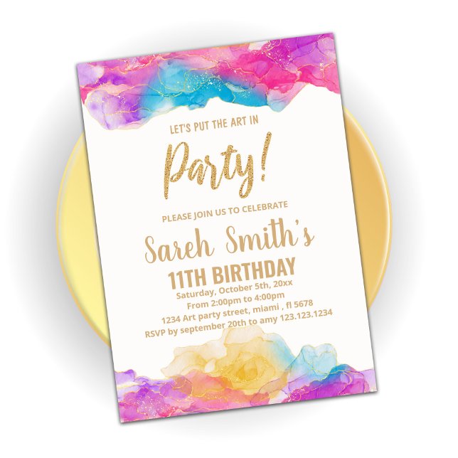Invitaciones de cumpleaños a Pintar púrpura (Subido por el creador)