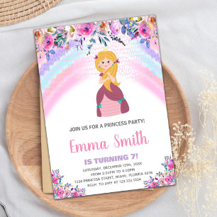 Invitaciones de cumpleaños a Princesa Morada