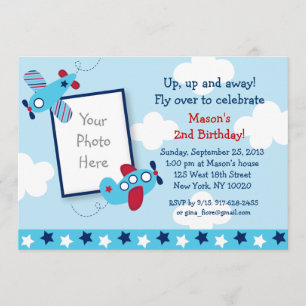 Invitaciones de cumpleaños a un aviador de avión n