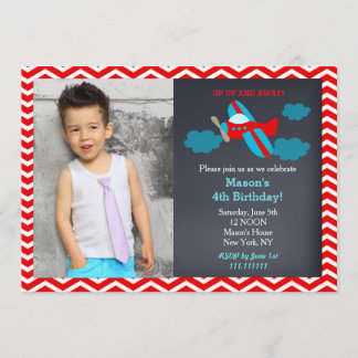 Invitaciones de cumpleaños al avión