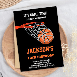 Invitaciones de cumpleaños al Ball Basket Balonces