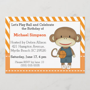 Invitaciones de cumpleaños al Básquetbol de Mono S
