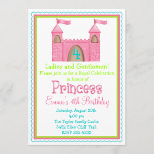 Invitaciones de cumpleaños al Castillo de la Princ