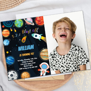 Invitaciones de cumpleaños al espacio exterior del
