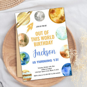 Invitaciones de cumpleaños al espacio ultraterrest