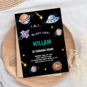 Invitaciones de cumpleaños al espacio ultraterrest