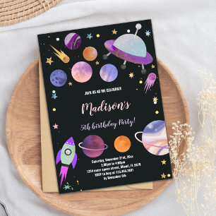 Invitaciones de cumpleaños al espacio ultraterrest