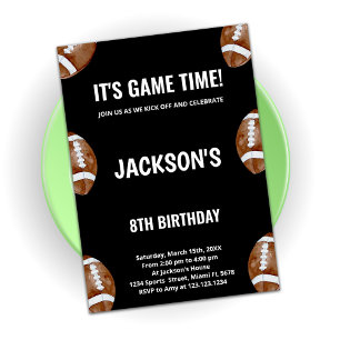Invitaciones de cumpleaños al fútbol negro