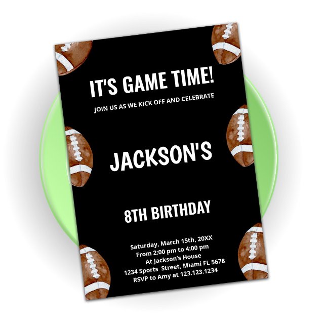 Invitaciones de cumpleaños al fútbol negro (Subido por el creador)