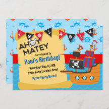 Invitaciones de cumpleaños al tema del pirata