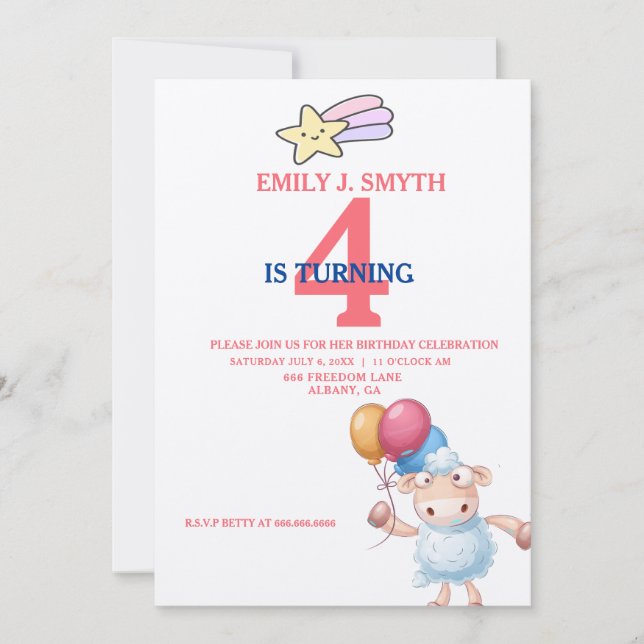 Invitaciones de cumpleaños al zoológico de Petting (Anverso)