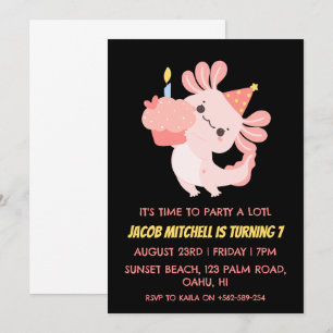Invitaciones de cumpleaños axolotl de Cute Axolotl