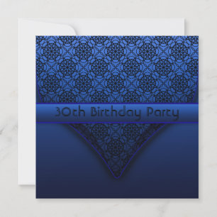 Invitaciones de cumpleaños azules reales elegantes