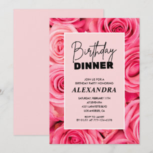 Invitaciones de cumpleaños cena de cumpleaños flor