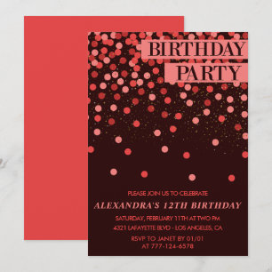 Invitaciones de cumpleaños Chic 12 años Fiesta Con