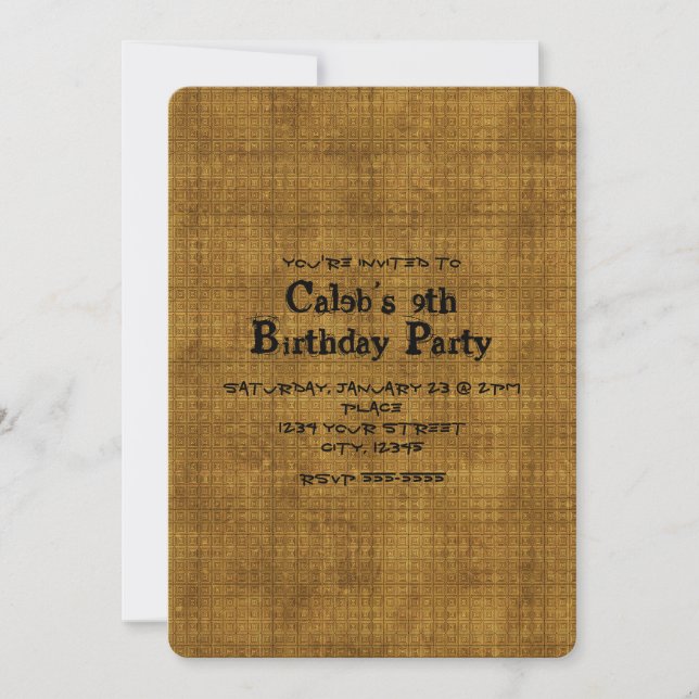 Invitaciones de cumpleaños chic grunge dorado para (Anverso)