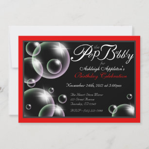 Invitaciones de cumpleaños clásicas "Pop the Bubbl