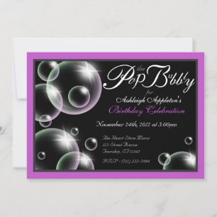 Invitaciones de cumpleaños clásicas "Pop the Bubbl