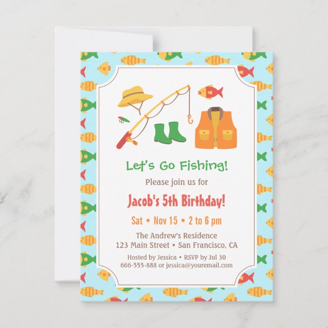 Invitaciones de cumpleaños coloridas para ir a pes (Anverso)