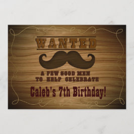 Invitaciones de cumpleaños con bigote occidental b