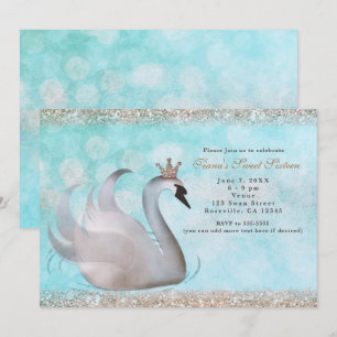 Invitaciones de cumpleaños con brillo de la Prince