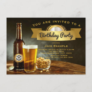 Invitaciones de cumpleaños con cerveza