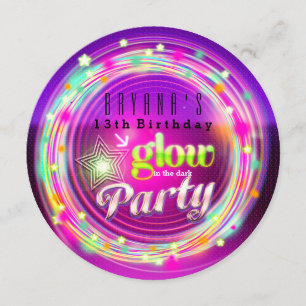Invitaciones de cumpleaños con círculos y estrella